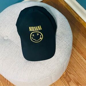 NIRVANA  Hat in Black with Yellow Logo